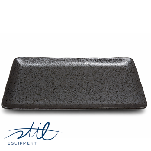 Platte eckig 27 x 16 cm carbon