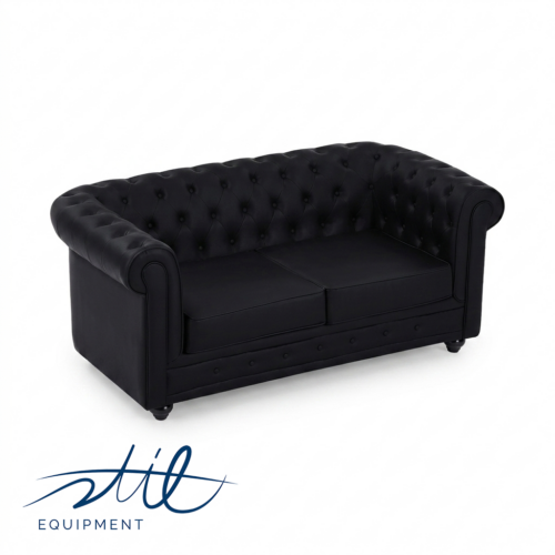Chesterfieldsofa 2-Sitzer -black-