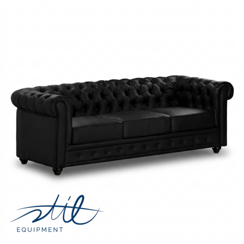 Chesterfieldsofa 3-Sitzer -black-