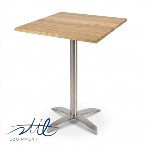 Stehtisch holzoptik m. Edelstahlgestell  70