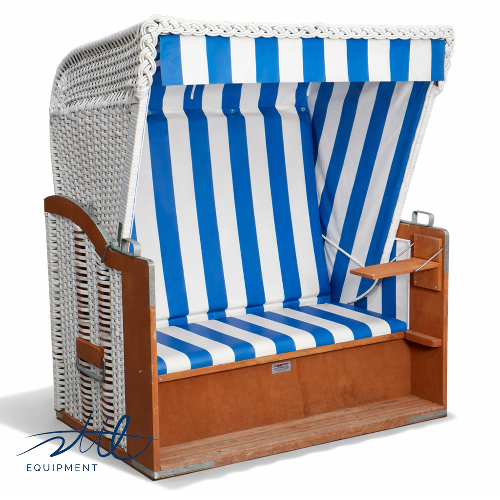 Strandkorb " Sylt " blau/weiß